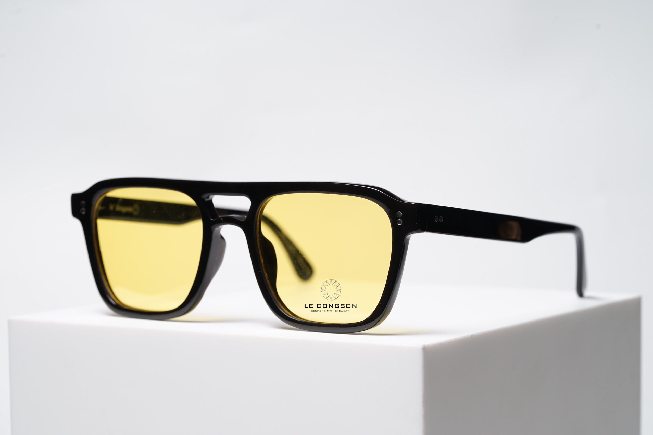 LDS0021 - Black Shine - Yellow Lens